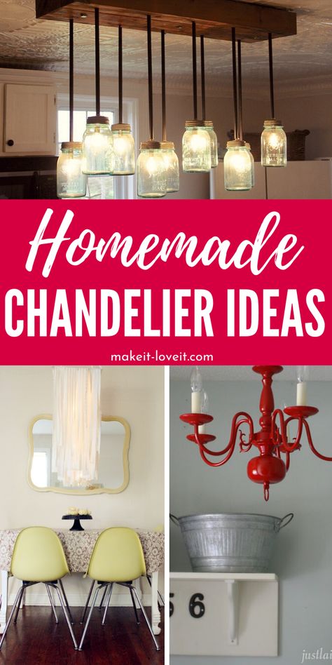 Homemade Chandelier Ideas for you to consider making for your home. Learn how to make your own chandelier for your own home. #chandelier #homemade #diy #project #forthehome #doityourself #howtomake How To Make Your Own Chandelier, Hanging Lights Diy Creative, Diy Chandler Ideas, Diy Chain Chandelier, Homemade Chandeliers, Diy Chandelier Ideas Upcycling, Chandelier Homemade, Make Your Own Chandelier, Diy Chandelier Ideas