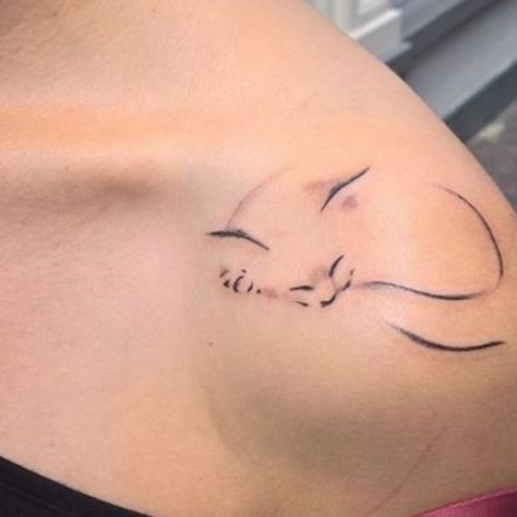 Tattoos Of Cats For Women, Cat Tattoo Placement Ideas, Laying Cat Tattoo, Cat Minimal Tattoo, Tortie Cat Tattoo, Tattoos For Cats That Passed, Angel Cat Tattoo, Cat Scratch Tattoo, Dainty Cat Tattoo