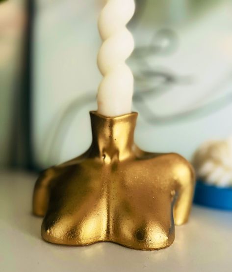 "Our Women Candlestick holder is the perfect balance between function and art!  It will add a unique flair to your living space. ✨ Buy Candleholder Only  OR ✨ Buy Set (Includes one candleholder and one twisted taper candle)  OR ✨ Buy Candlestick Set (Includes 2 white twisted taper candle) ✨ NOTE- Our \"Imperfect listing\" is 50%. Item may have slight defects. ✨ Every candleholder has rubber feet to prevent damage  Please note, due to the uniqueness of each candleholder colors may vary slightly. Abstract Candle Holders, Black Women Empowerment, Candle Sculpture, Magic Candle, Black Owned Business, Unique Candle Holders, Modern Candle Holders, Candle Tray, Black Candles