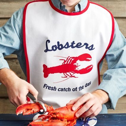 Sur La Table “Fresh Catch” Lobster Bib My Lobster, Lobster Newberg, Lobster Sweater, Lobster Bib, Plastic Bibs, Blue Lobster Fabric, Christmas Fruit, Summer Living, Red Green