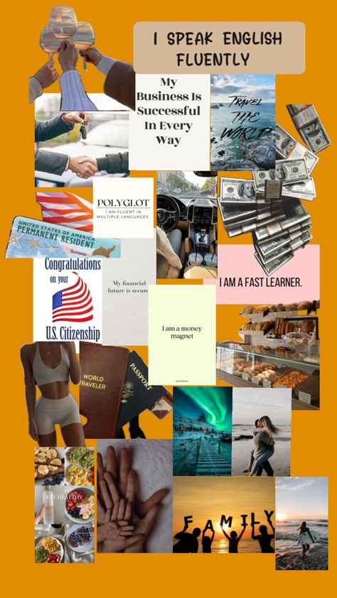 Speak Fluent English, My Vision Board, Speak English Fluently, Dream Vision Board, Fluent English, School Study Tips, Speaking English, American Dream, World Traveler