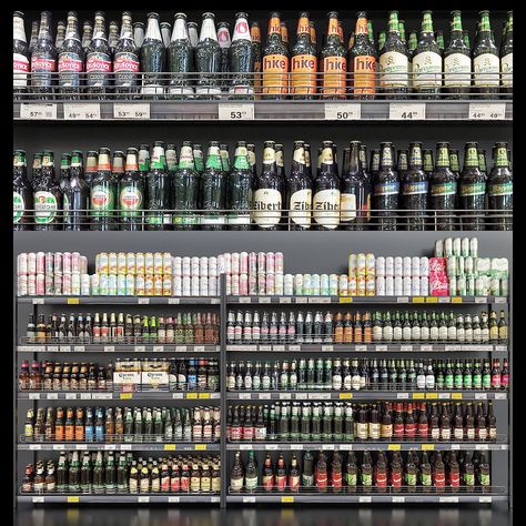 Beer Store, Shelf Rack, Market Displays, Metal Rack, Display Shelves, 인테리어 디자인, In 3d, Beer Bottle, Beer