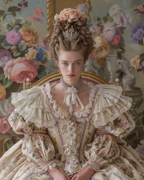 Rococo Headpiece, Roccocore Outfits, Roccoco Dresses, Versailles Ball, Rococo Hair, 1750s Fashion, Rococo Outfit, Rococo Aesthetic, Ethereal Fashion