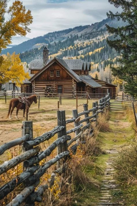 Ranch House Wallpaper, Yellowstone Ranch House, Arizona Farm, Old Ranch House, Country Life Photography, Pickle Ranch, Fall Yard Decor, Little Cabin In The Woods, Log Cabin Rustic