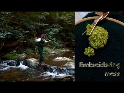 (1) 🌱Embroider moss with me | Art vlog #5 🐸 - YouTube Moss Embroidery, Rachel Maksy, Faux Moss, Embroidery Tutorial, Embroidery Shop, Embroidery Tutorials, Textile Art, Cross Stitch Embroidery, Embroidery