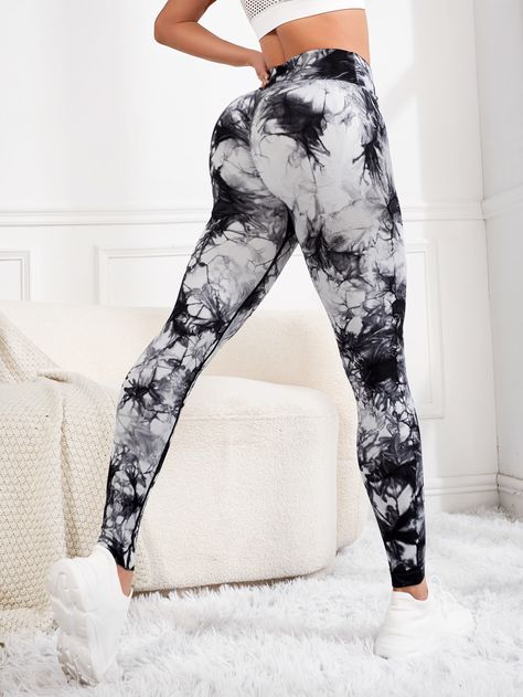 Tie Dye Overlap Waist Sports LeggingsI discovered amazing products on SHEIN.com, come check them out! Trendy Leggings, Tween Outfits, White Collar, Sports Leggings, Active Wear For Women, Sport Fitness, Clothing Store, Active Wear, Tie Dye