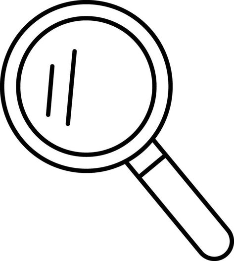 Black Outline Illustration Of Magnifying Glass Icon. Magnifying Glass Drawing, Magnifying Glass Icon, Glass Drawing, Vector Brush, Outline Illustration, Icon Icon, Magnifying Glass, Financial Literacy, Literacy