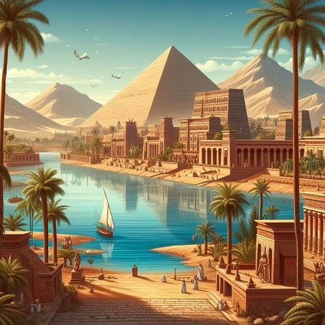 Egypt Minecraft, Minecraft Desert, Egyptian Halloween, Ancient Egyptian Cities, Desert Scenes, Egyptian Era, Egypt Concept Art, Egypt Aesthetic, Fantasy Town