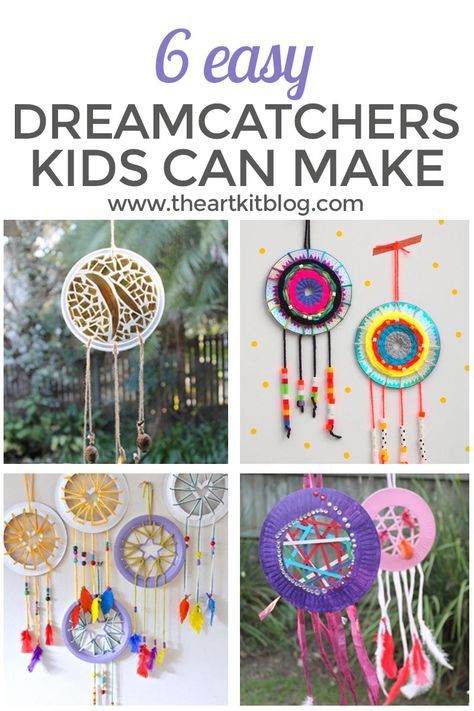 Six easy dreamcatchers kids can make #craftsforkids #kidscrafts #dreamcatchers #diy via @theartkit How To Make Dreamcatchers, Dreamcatchers For Kids, Diy Dream Catcher For Kids, Dreamcatchers Diy, Dream Catcher For Kids, Diy Dreamcatcher, Dreamcatcher Diy, Crafts For Teens To Make, Easy Art Projects