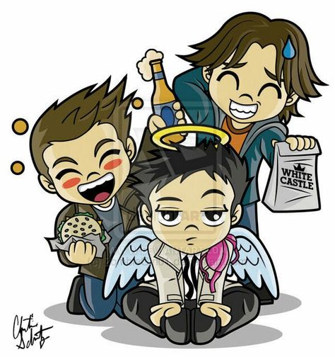 Supernatural Cartoon, Supernatural Drawings, Supernatural Tattoo, Supernatural Comic, Supernatural Fanart, Supernatural Fan Art, Supernatural Wallpaper, Supernatural Art, Supernatural Memes