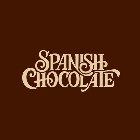 Spanish Chocolate – Paula Bearzotti Spanish Font, Chocolate Logo Design Ideas, Chocolate Brand Logo, Spanish Typography, Esthetic Nails, Chocolate Typography, Spanish Chocolate, Chocolate Branding, Chocolate Font