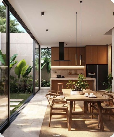 Best Home Ideas, Modern Tropical House, Kitchen Design Inspiration, Small House Interior, Kitchen Design Modern, Luxury Kitchen Design, Modern Kitchen Design Luxury, Home Design Living Room, Kitchen Inspiration Design