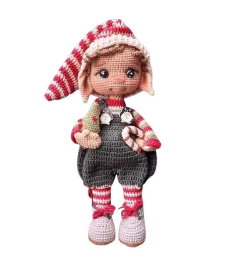 Crochet Elf, Doll Free Crochet Pattern, Amigurumi Christmas, Doll Knitting, Amigurumi Elephant, Crochet Cap, Free Amigurumi Patterns, Christmas Things, Crochet Christmas Ornaments