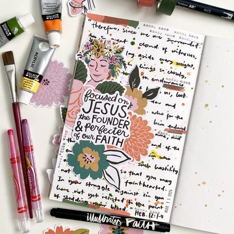 Faith journaling using Illustrated Faith's devotional kit - Joyful Obedience - based on the book of Philippians. Book Of Philippians, Faith Art Journaling, Faith Journaling, Faith Art, Illustrated Faith, Bible Art Journaling, Bible Art, Art Journaling, Bible Journaling