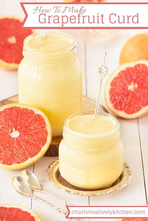 Grapefruit Recipe, Curd Recipes, Microwave Lemon Curd, Grapefruit Curd, Grapefruit Recipes, Lemon Curd Recipe, Curd Recipe, Dessert Aux Fruits, Brownie Desserts