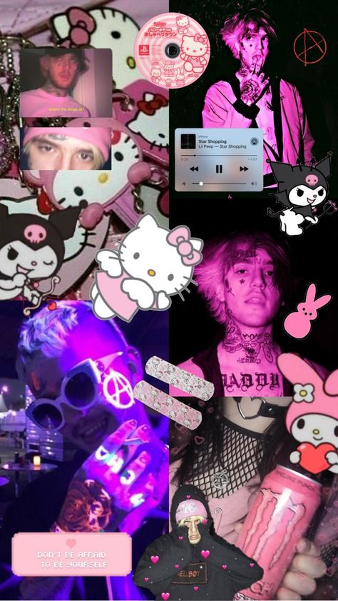 Hello Kitty Wallpaper Emo, Lockscreen Hello Kitty, Lil Peep Lockscreen, Emo Hello Kitty, Lil Peep Star Shopping, Wallpaper Emo, Lil Peep Lyrics, Lil Peep Hellboy, Iphone Wallpaper Music