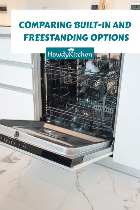 The battle between built-in and freestanding dishwashers is one that many homeowners face. Each type offers distinct advantages and drawbacks. In this article, we'll dissect these differences in a detailed comparison, focusing on installation, design flexibility, and the impact on your kitchen's space and functionality. Freestanding Dishwasher In Kitchen, Dishwasher Installation, Doing The Dishes, Built In Dishwasher, Integrated Dishwasher, Stove Oven, Installation Design, Garbage Disposal, Dishwashers