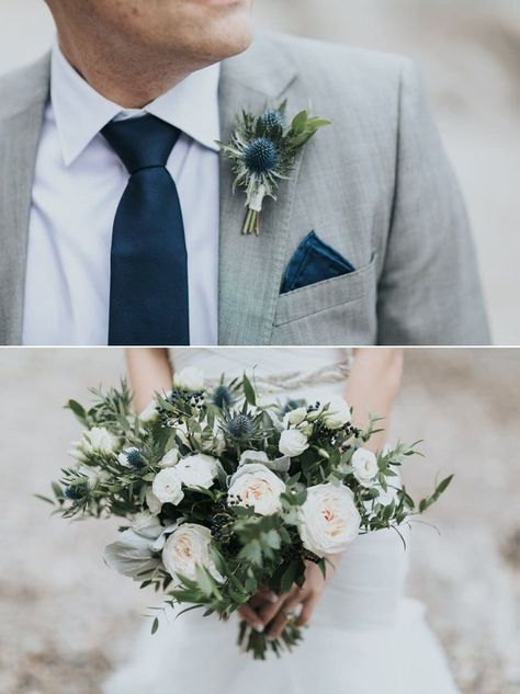 Thistle Wedding Flowers, Banff Summer, Thistle Boutonniere, Thistle Bouquet, Aviation Wedding, Thistle Wedding, Wedding In The Mountains, Bridal Bouquet Spring, Rain Wedding