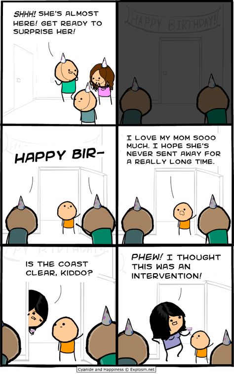 Explosm.net - Home of Cyanide and Happiness Cyanide And Happiness Comics, Recovery Humor, Cyanide Happiness, Cyanide And Happiness, Online Comics, Funny Comic Strips, I Love Mom, Grumpy Cat, You Funny