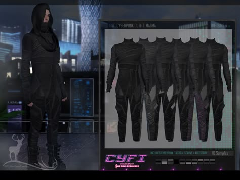 The Sims Resource - CYFI_CYBERPUNK OUTFIT MAGMA / TACTICAL SCARVE Sims 4 Detective, Techwear Sims 4 Cc, Sims 4 Tactical Cc, Sims 4 Cc Dystopian Clothes, Sims 4 Techwear, Sims 4 Ninja Cc, Sims 4 Zombie Apocalypse Cc Clothes, Sims 4 Police Uniform Cc, Sims 4 Cc Cyberpunk Clothes Male