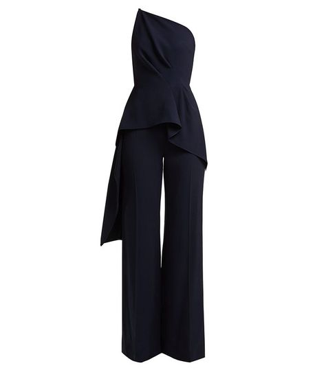 Roland Mouret Charlesworth Asymmetric Peplum Crepe Jumpsuit Fancy Pants Outfit, Graduation Suit, Asymmetric Jumpsuit, Bridesmaids Jumpsuits, Jumpsuit Outfits, Elegant Outfit Classy, Suit Jumpsuit, Crepe Jumpsuit, Designer Jumpsuits