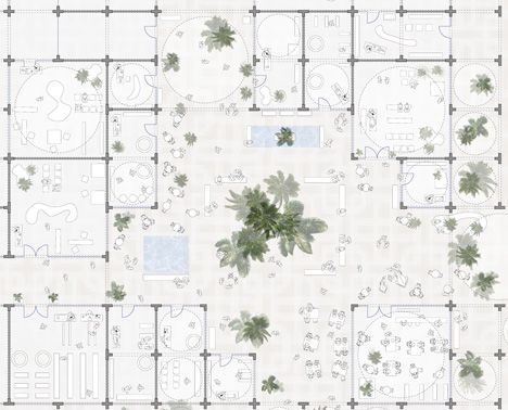 Sou Fujimoto's Doha masterplan with towers of arches | architecture Nine Square Grid Architecture, Square Plans Architecture, Grid Architecture Plan, Arches Architecture, Grid Plan, Square Architecture, Modular Architecture, Pavilion Plans, Sou Fujimoto