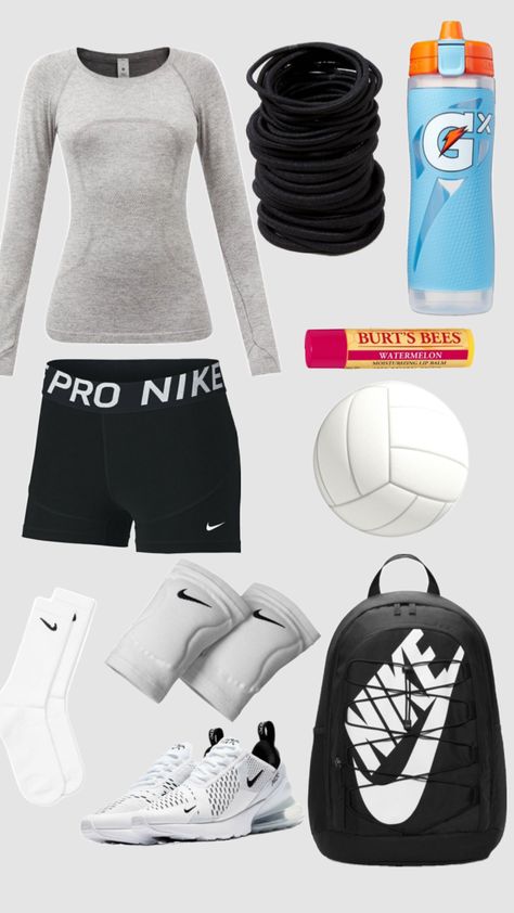 Volleyball fit 1 Volleyball Fits Aesthetic, Volleyball Fits, Cute Volleyball Outfits, Sports Aesthetics, Volleyball Aesthetic, Volleyball Tryouts, Vollyball Outfits, Sport Fits, Volleyball Bag