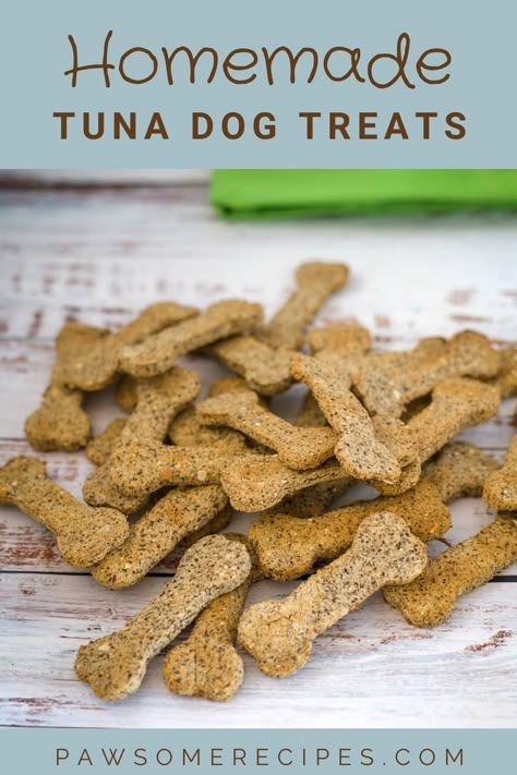 Tuna Dog Treats Homemade, Savory Dog Treats, Tuna Dog Treats, Tuna Dog, Recipes Tuna, Dog Treats Recipe, Pet Recipes, Pet Treats Recipes, Easy Dog Treat Recipes