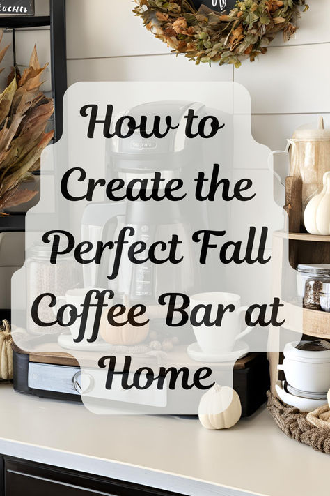 fall coffee bar Small Coffee Bar In Dining Room, Coffee Bar With Lamp, Items For Coffee Bar, Coffee Syrup Dispenser Ideas, Ice Coffee Bar Wedding, Pretty Coffee Bar, Small Bar Decor Ideas Home, How To Set Up A Coffee Bar At Home, How To Decorate Coffee Bar