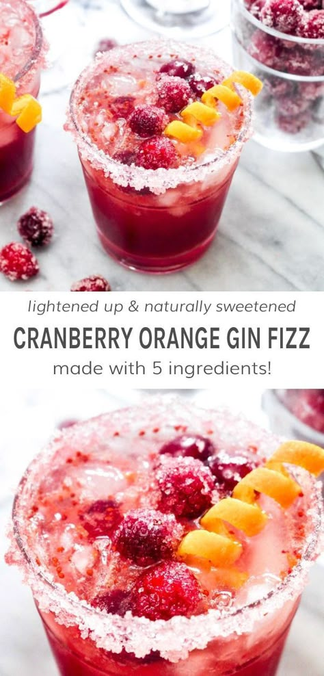 Orange Gin Fizz, Cranberry Cocktail Recipe, Gin Fizz Recipe, Homemade Cranberry Sauce, Gin Cocktail Recipes, Cranberry Cocktail, Gin Drinks, Easy Drink Recipes, Cranberry Sauce Homemade