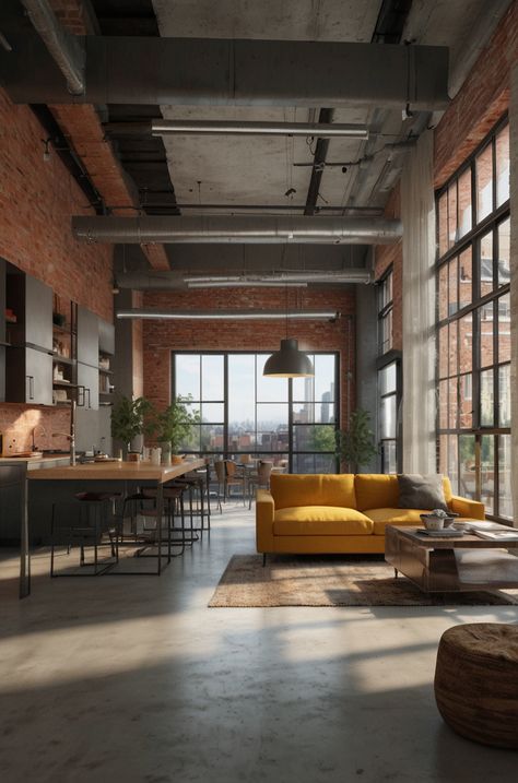 Metal Brick, Loft Apartment Decorating, Interior Finishes, Urban Industrial, Industrial Loft, Loft Apartment, Loft Style, Travel Inspo, Minimalist Decor