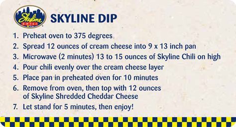 Skyline Dip, Skyline Chili Dip, Skyline Chili Recipe, Chili Dip Recipes, National Chili Day, Skyline Chili, Chili Cheese Dips, Chili Dip, Sky Line