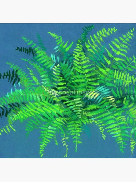 "Fern, Summer Forest Plants Floral Pastel, Blue Green" Acrylic Block by clipsocallipso | Redbubble Fern Painting, Potted Ferns, Floral Paintings Acrylic, Summer Forest, Flower Drawing Tutorials, Forest Plants, Fern Plant, Painting Tutorials, Drawing Tutorials