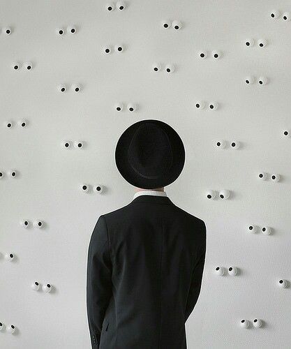 ☆ All Eyes On You, Surveillance Aesthetic, Black And White Eyes, Surealism Art, Rene Magritte, Surrealism Photography, Conceptual Photography, Googly Eyes, Photography Inspo