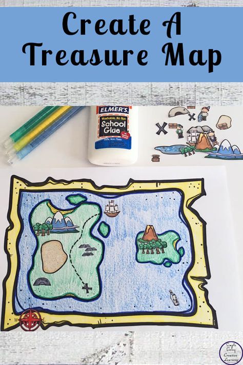 These Create A Treasure Map printables are a fun way to introduce children to the basics of mapping. With so many uses, these treasure maps would also go well alongside a pirate themed unit or to help with fine motor skills, being used as playdough mats. Treasure Maps For Kids, Teaching Maps, Pirate Map, Pirate Activities, Geography For Kids, Map Symbols, Kindergarten Social Studies, Map Games, Map Crafts