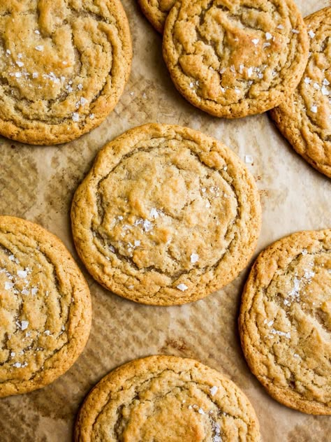 Salted Honey Cookies - Wood & Spoon Oatmeal Cookie Ice Cream Sandwich, Tea Cookie Recipes, Autumn Biscuits, Cookies Sweetened With Honey, Daily Yum, Pastry Case, Salted Chocolate Chip Cookies, Oatmeal Cream Pies, Honey Cookies