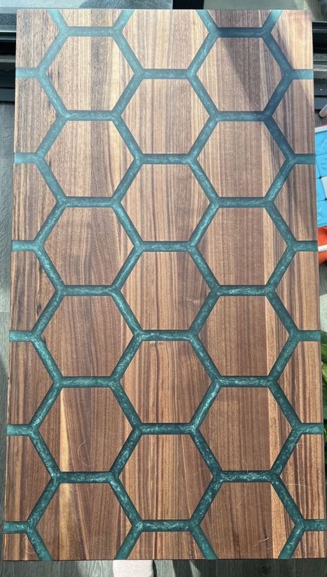 Hexagon Coffee table Honeycomb Epoxy Table, Hexagon Resin Table, Router Ideas, Coffee Table Resin, Walnut Tables, Hexagon Coffee Table, Hexagon Table, Resin Tables, Epoxy Coffee Table