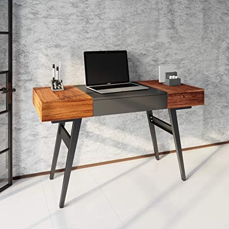 Techni Mobili Expandable Modern Storage Writing Desk, Mahogany Desk With Keyboard Tray, Small Computer Desk, Writing Desk Modern, Mdf Panel, Work Station Desk, White Desks, Modern Storage, Office Furniture Desk, Modern Desk