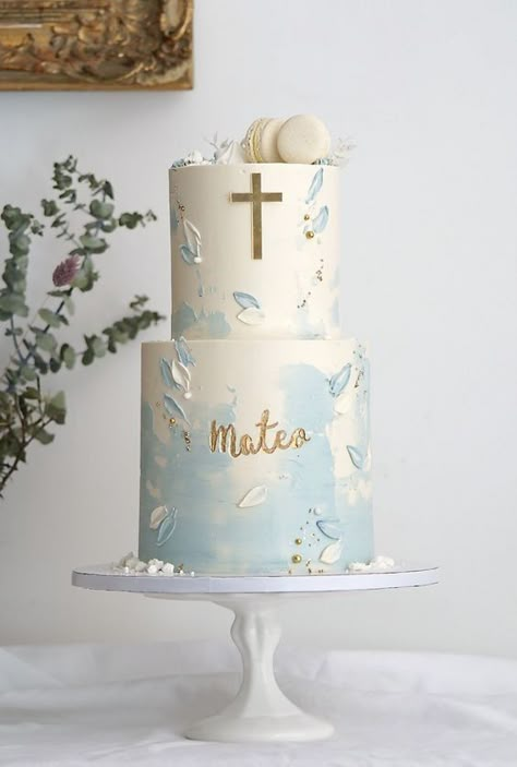 Baptismal Cake Boy Simple, Boys First Communion Cakes, Baby Dedication Cake, Christening Theme, Boy Communion Cake, Baptism Cake Boy, Baptism Decorations Boy, Christening Themes, Dedication Cake