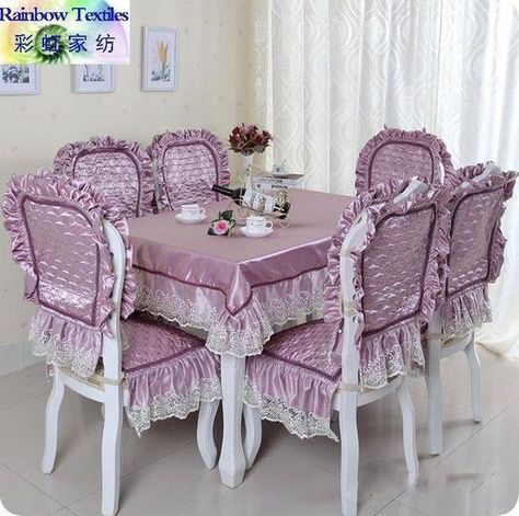 Table Cover Ideas For Home, Table Cover Ideas, Dining Table Cloth, Kitchen Crafts, Tablecloth Fabric, Cover Ideas, Sewing Table, Furniture Covers, Chair Cover