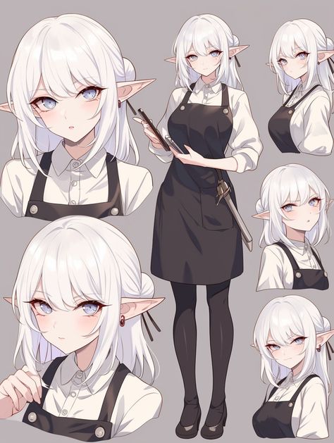 Anime Hair Reference Female, Weiblicher Elf, Elf Drawings, Anime Elf, Cartoon Sketches, Concept Art Drawing, 영감을 주는 캐릭터, Cute Art Styles, Female Character Design