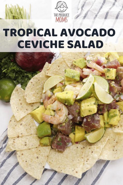 Chef Willy’s Tropical Avocado Ceviche Salad - The Produce Moms Ceviche Salad, Avocado Ceviche, Tropical Avocado, Unique Appetizers, Caprese Recipes, Savory Salads, Seafood Salad, Healthy Salad, Avocado Recipes