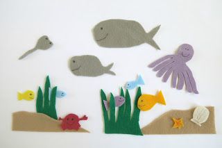 Cindy deRosier: My Creative Life: Underwater Felt Animals Penguin Felt, Diy Felt Board, Slippery Fish, Felt Board Patterns, Felt Story, Flannel Board Stories, Felt Fish, Felt Board Stories, Felt Stories