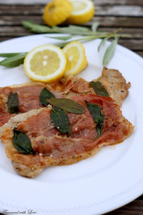 Saltimbocca alla Romana – Flavoured with Love Mediterranean Recipes, Eating Well, Finger Foods, Steak, Bacon, With Love, Grilling, Pasta, Meat