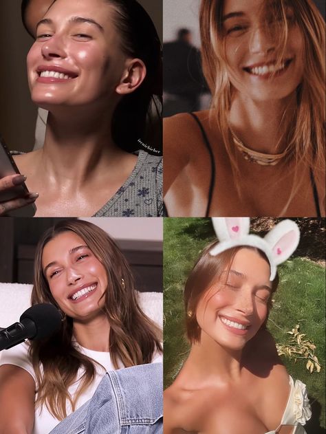 Hailey Bieber Smile, Hailey Bieber Clear Skin, Hailey Bieber Skin Aesthetic, Hailey Beiber Clear Skin, Hailey Bieber Instagram Stories, Hailey Bieber Tumblr, Hayley Bieber, Hailey Bieber Style, Hailey Baldwin