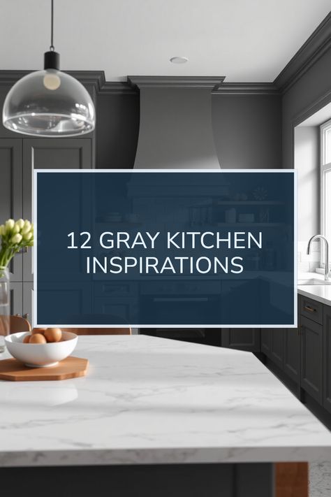 Looking to transform your culinary space? This list offers 12 stunning gray kitchen ideas that blend modern elegance with a cozy atmosphere. Discover sleek cabinetry, stylish appliances, and warm lighting that create the perfect ambiance for cooking and entertaining. From a timeless gray and white palette to bold accent walls, our inspiration encourages creativity in kitchen design. Whether it's a complete remodel or small decor touches, these ideas will help you turn your kitchen into a fashionable hub. Your dream gray kitchen starts here! Grey Kitchen Cabinets Light Wood Floors, Gray Kitchen Cabinets With Black Counter, Small Kitchen With Grey Cabinets, Neutral Gray Kitchen Cabinets, Kitchen Cabinet Color With Grey Walls, Modern Grey Kitchen With Island, Light Gray Kitchen Walls, Grey Kitchen Ideas Decor, Small Grey Kitchen Ideas