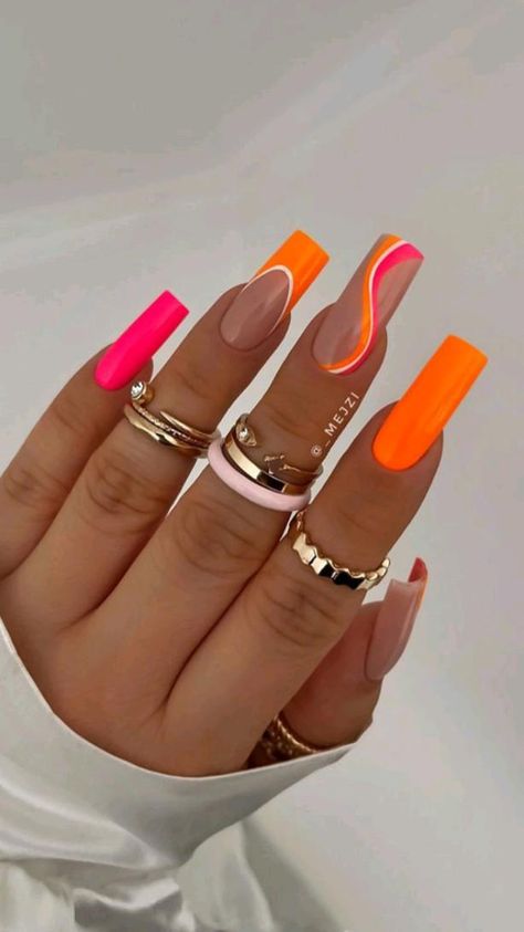 Shop now contact us Whatsapp: 03023252848 Ideas Nails Summer 2023, Trendy Summer Nails 2023 Coffin, Long Nail Summer Ideas, Summer Nails 2023 Neon Colors, Acrylic Nail Summer Designs, Bright Cute Nails, Summer Nails 2023 Bright Colors, Square Acrylic Nails Bright Colors, Summer Nails Trendy Coffin