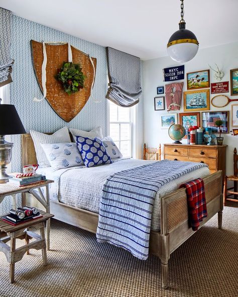 Inside a Cozy, Kid-Friendly Home in Alabama Blue Boys Bedroom, Boys Bedroom Ideas, Boys Room Design, Boys Bedroom Makeover, Rustic Retreat, Cottage Ideas, Kid Room, Boy Bedroom, Big Boy Room