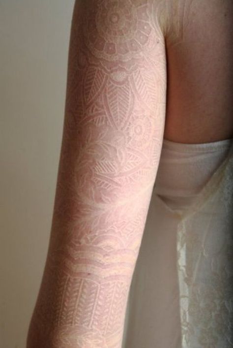 White ink lace tattoo on arm - 60+ Ideas for White Ink Tattoos | Art and Design Cover Ups Tattoo, White Ink Tattoos, Tatts Ideas, Cream Tattoo, White Ink Tattoo, Muster Tattoos, Tattoo Clothing, Lace Tattoo, Tattoo Cover