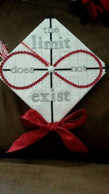 Mean girls graduation cap. "The limit does not exist" math, calculus cap Graduation Cap Designs Math Major, Math Graduation Cap Ideas, Math Grad Cap, Robotics Graduation Cap, Math Graduation Cap, Math Teacher Graduation Cap, Cap Decoration Graduation 8th Grade, Graudtion Caps Ideas, Graduation Cap Ideas